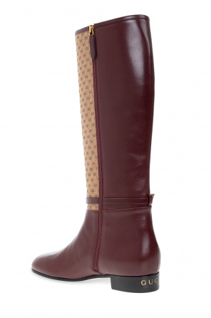 gucci Washed Knee-high boots with logo