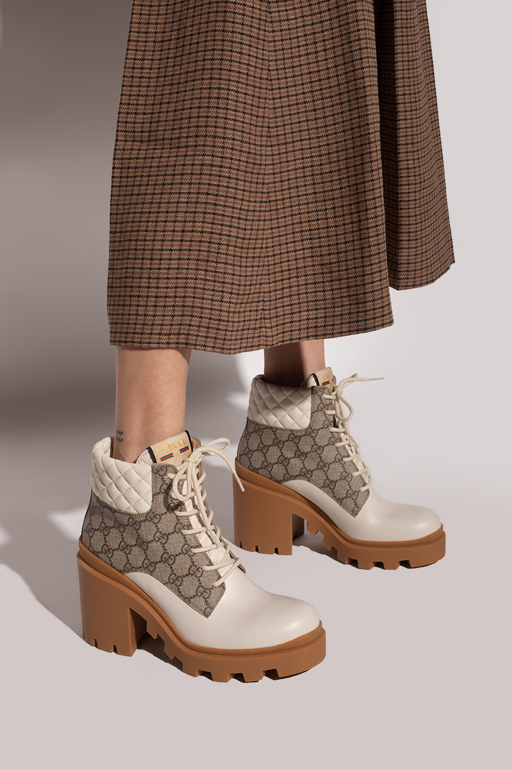 gucci neck ‘GG’ heeled ankle boots