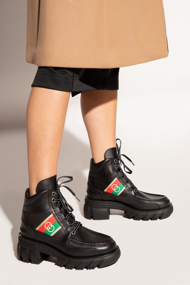 gucci alessandro Logo-embroidered boots