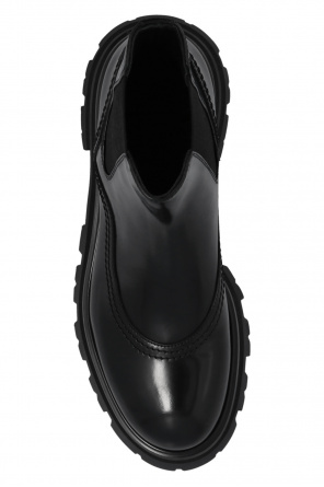 Alexander McQueen Alexander McQueen Men's Court Wedge Sole Sneakers in Black