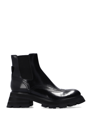 Leather heeled ankle boots