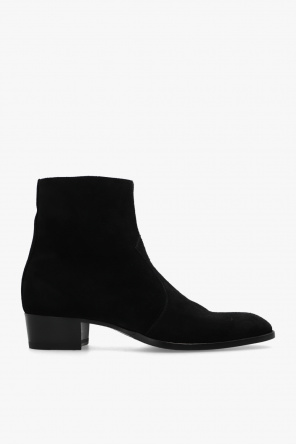 Black leather from SAINT LAURENT featuring almond toe