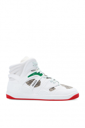 Gucci Kids Leather sneaker with webbing