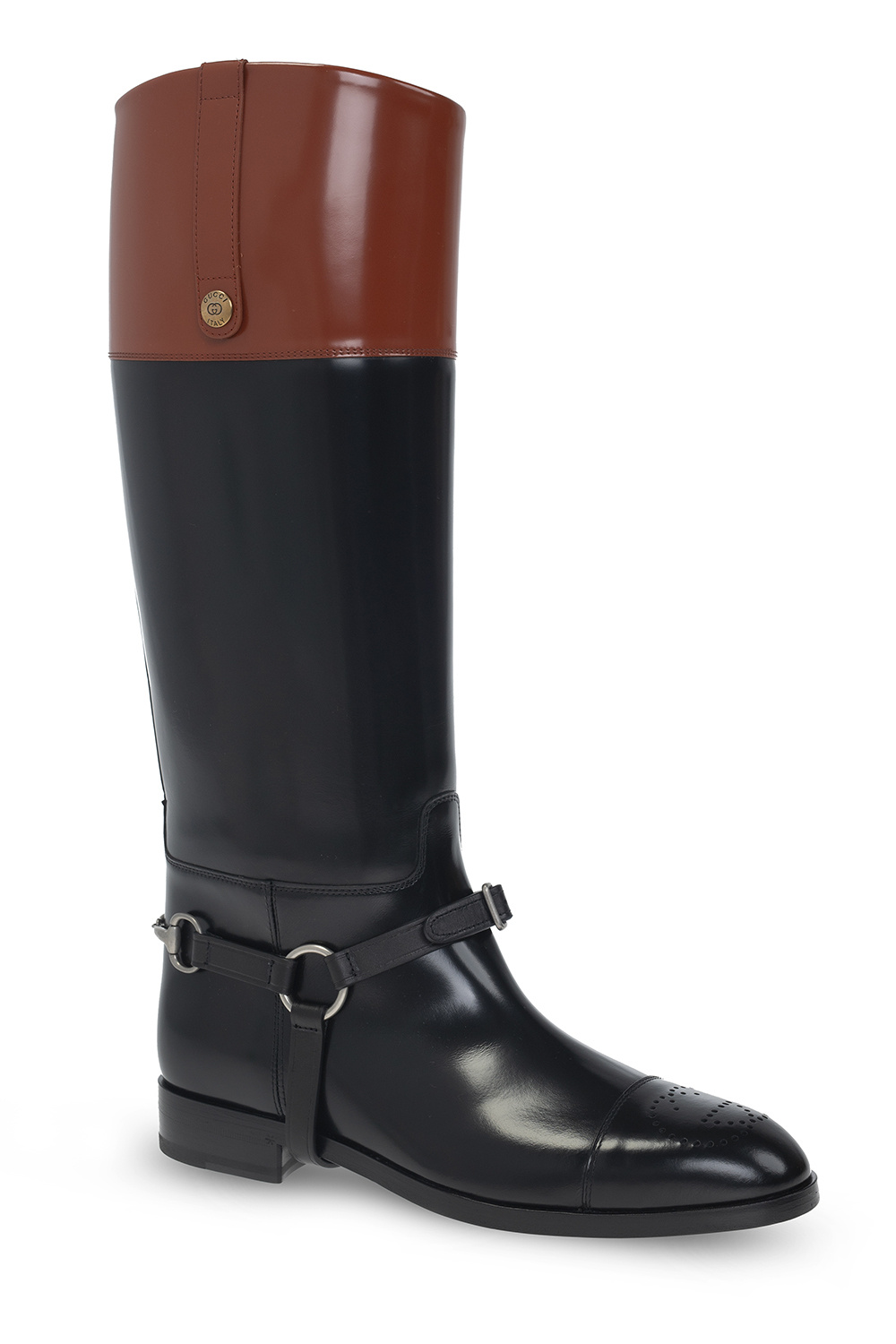 gucci logo Leather boots