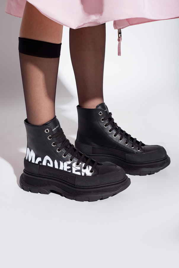 Alexander McQueen alexander mcqueen black suede hybrid chelsea boots