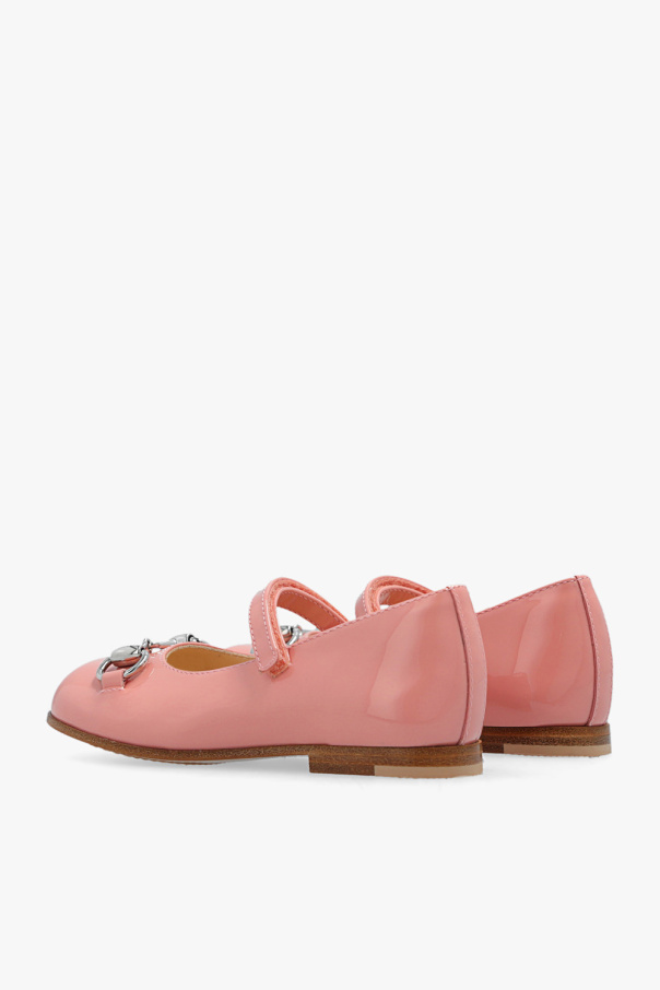 gucci bee Kids Leather ballet flats