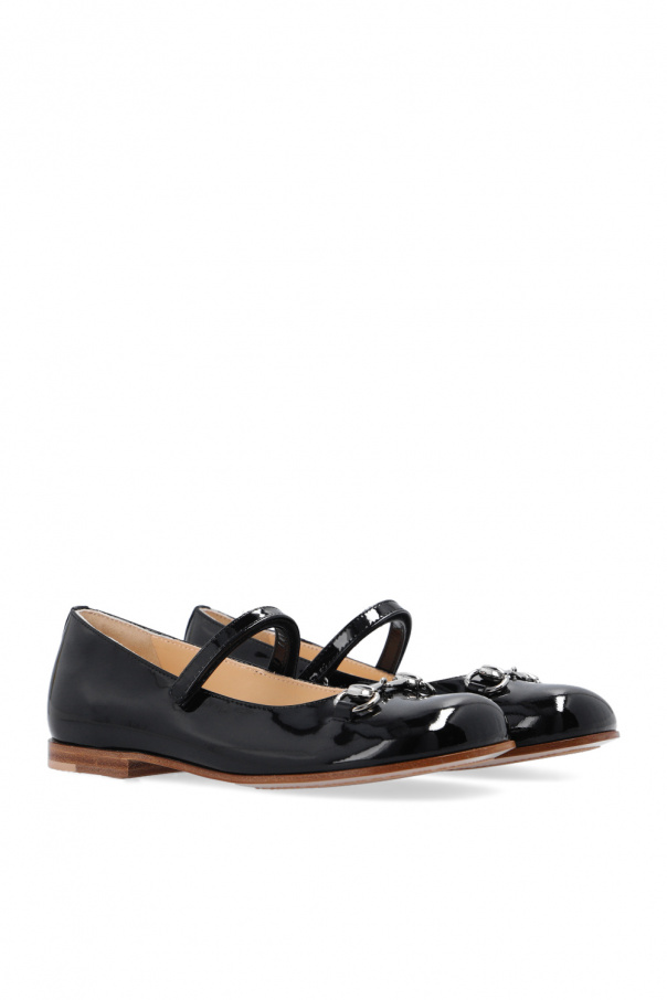 gucci Disco Kids Leather ballet flats