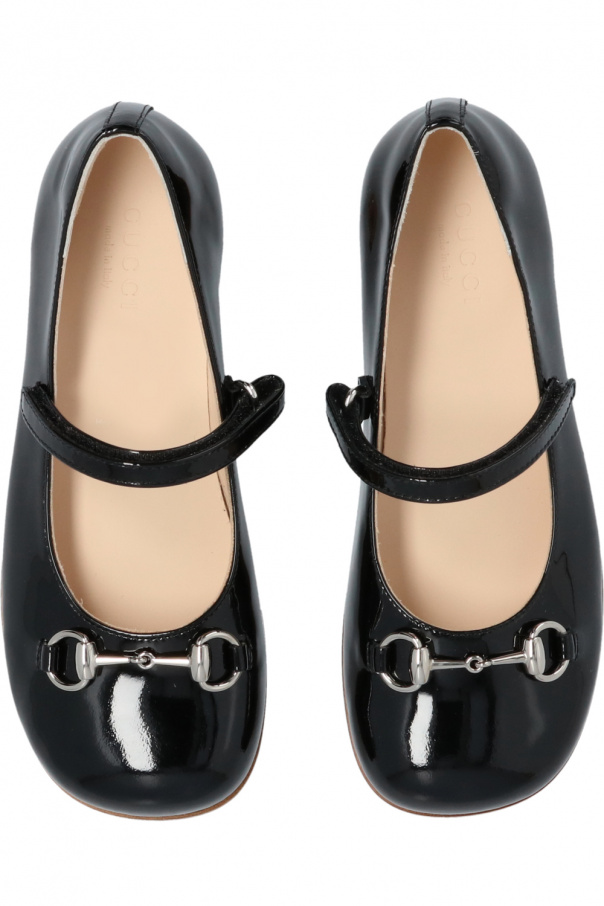 gucci Disco Kids Leather ballet flats