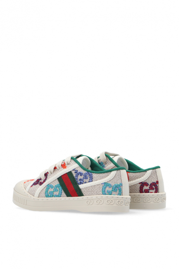 gucci Brown Kids Logo-embroidered sneakers