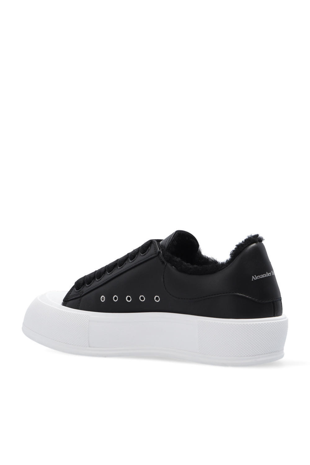 ALEXANDER MCQUEEN: sneakers in leather with logo - White  Alexander Mcqueen  sneakers 553770 WHXMY online at