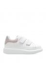 Alexander McQueen Mens Heel Tab Wedge Sole Sneakers in White Grey