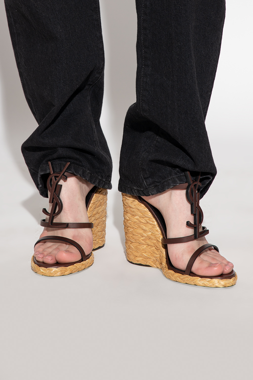 Saint Laurent Women's Cassandra Wedge Sandals
