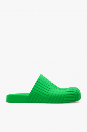 Bottega Veneta Lido sandals spotted on the streets during London Fashion Week