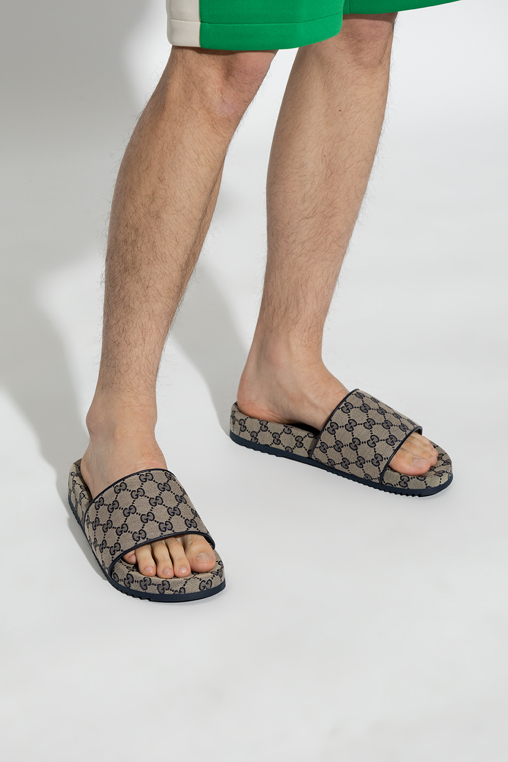Gucci Beige GG Supreme Slide Sandals Size 41.5 Gucci