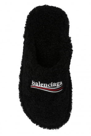 Balenciaga Furry slides with logo