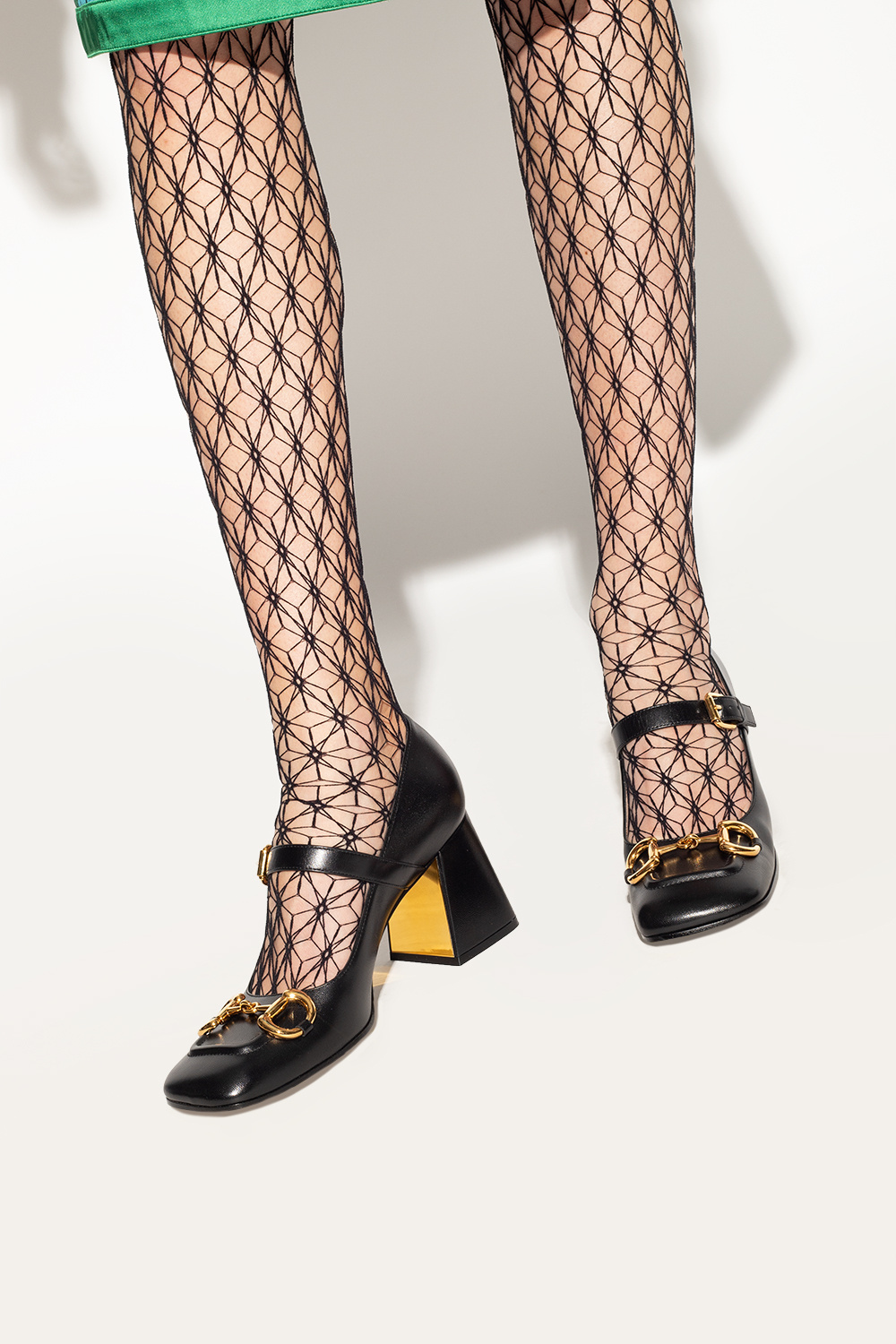 gucci rectangular-frame Leather pumps