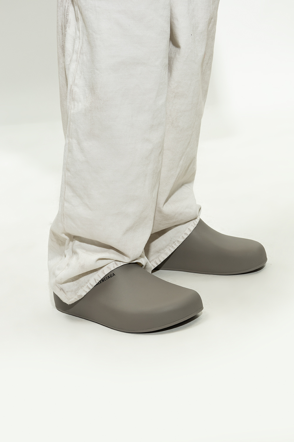 Balenciaga heel slides with logo