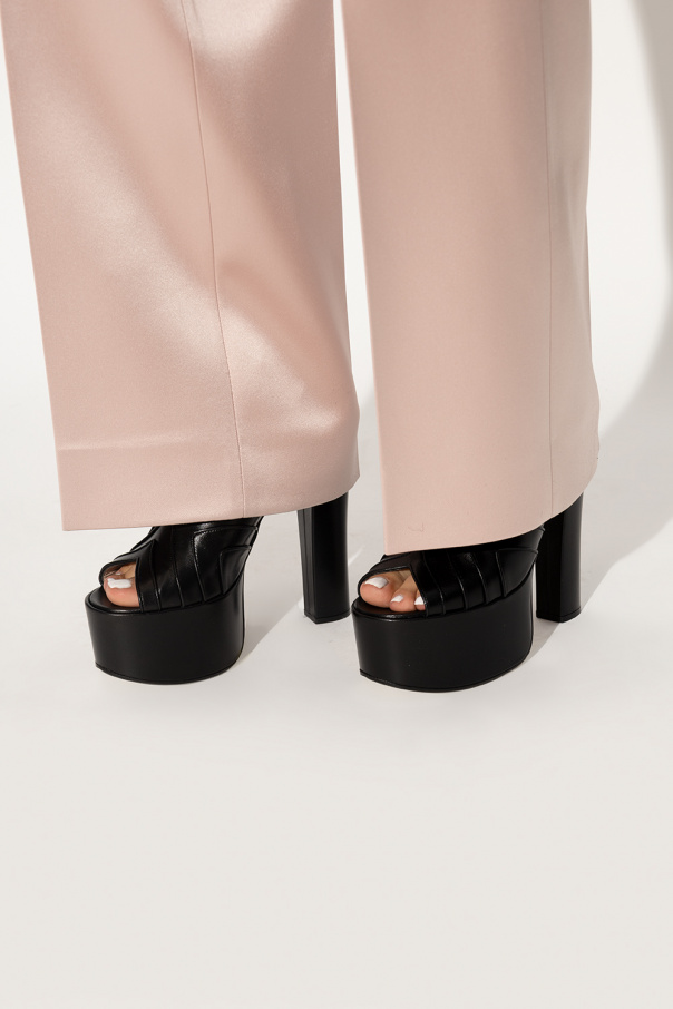 Gucci chrissy Skórzane sandały na platformie