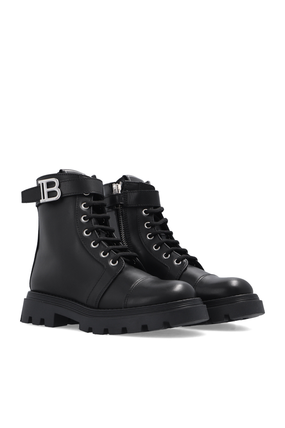 Balmain Kids Leather ankle boots