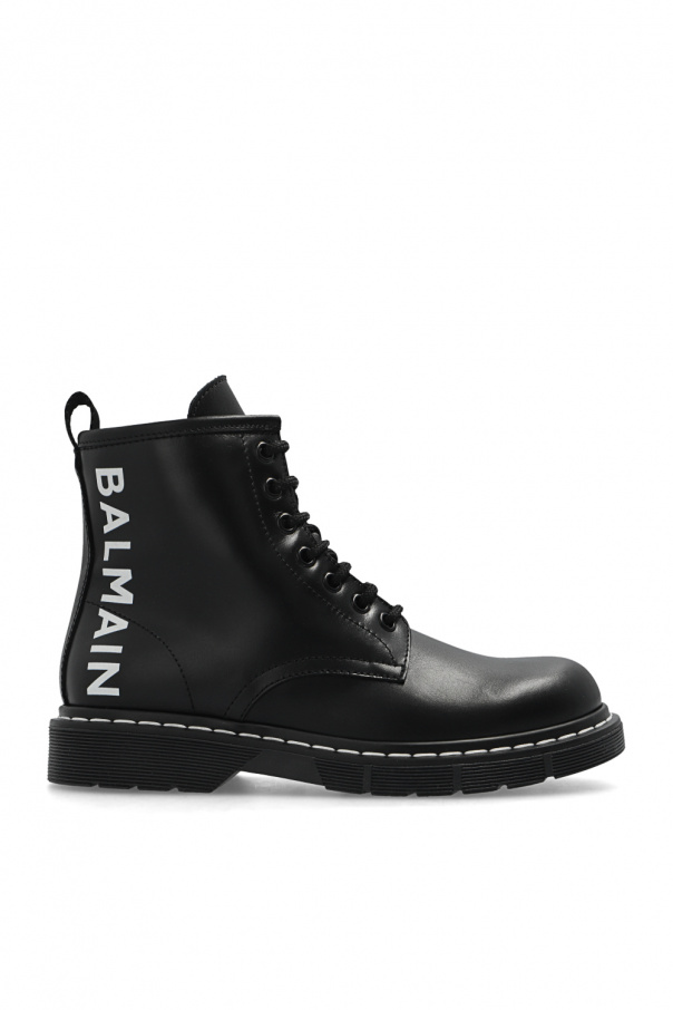 Balmain button Kids Ankle boots with logo