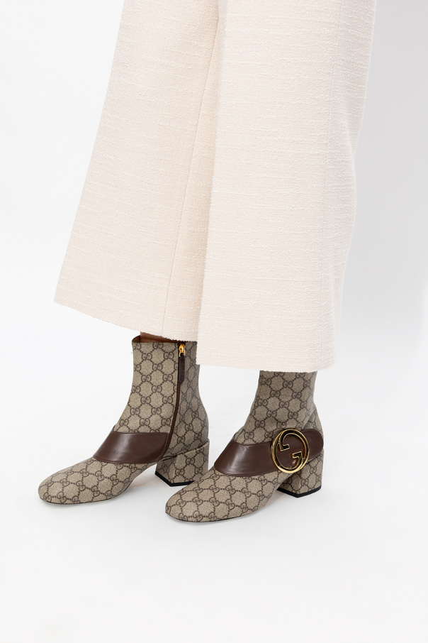 gucci Basket Heeled boots with monogram