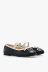 Gucci Kids Leather ballet flats with logo