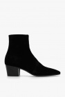 Saint Laurent BLACK ‘Vassili’ velour ankle boots
