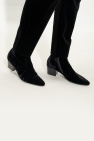 Saint Laurent BLACK ‘Vassili’ velour ankle boots