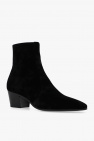 Saint Laurent BLACK ‘Vassili’ velour ankle boots