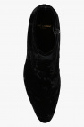 Saint Laurent BLACK ‘Vassili’ velour ankle boots