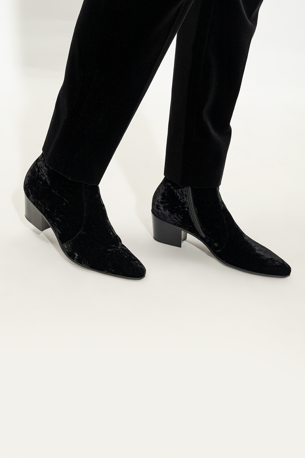 Saint Laurent ‘Vassili’ velour ankle boots