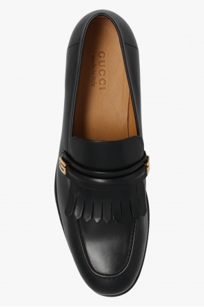 gucci embroidered Leather loafers
