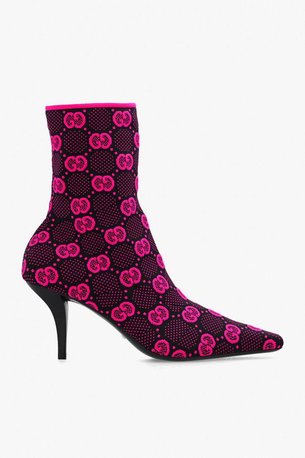 gucci clutch Heeled ankle boots with monogram