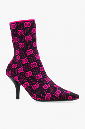 gucci clutch Heeled ankle boots with monogram
