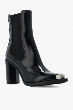 Alexander McQueen Patent-leather heeled ankle boots