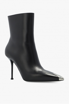 Alexander McQueen Женские высокие кожаные ботинки с мехом alexander mcqueen boots