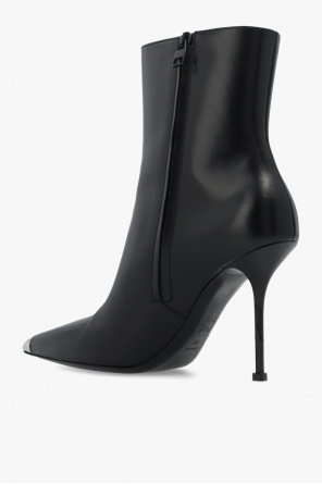 Alexander McQueen Женские высокие кожаные ботинки с мехом alexander mcqueen boots