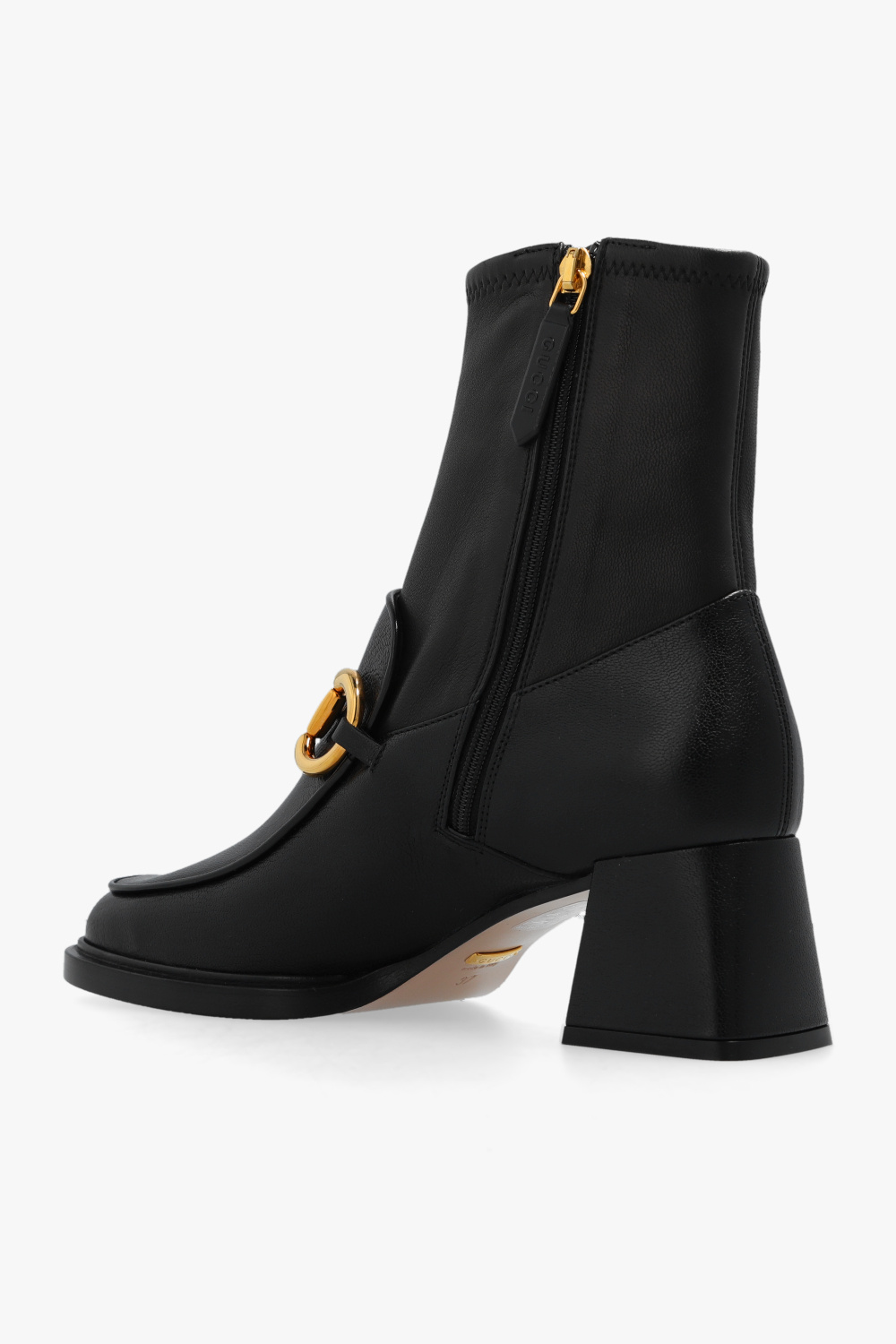 gucci Ecru Leather heeled ankle boots