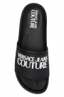 Black Wannabe Knit Lounge Pants Slides with logo