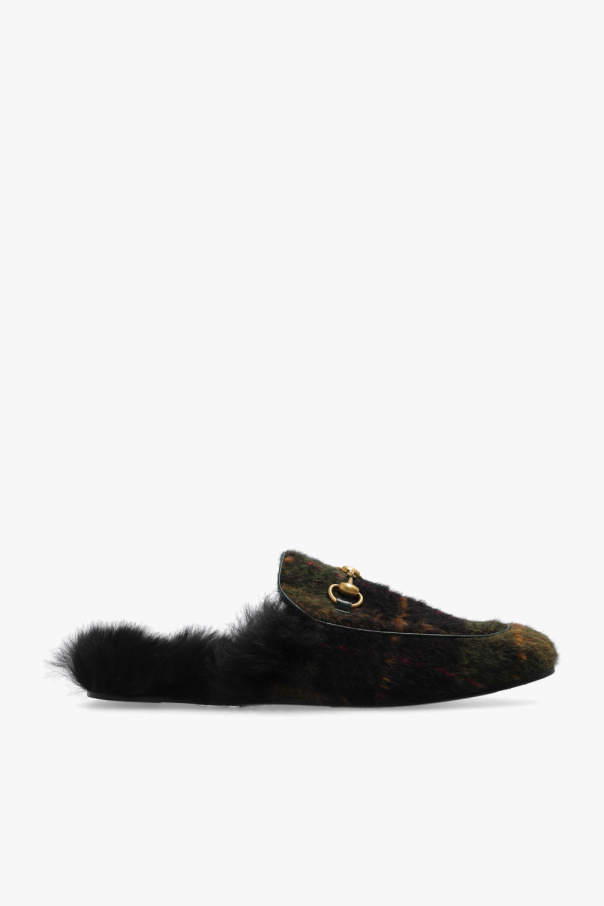 gucci block ‘Princetown’ tartan slippers