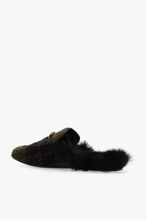 gucci block ‘Princetown’ tartan slippers