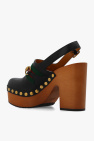 Gucci Leather heeled clogs