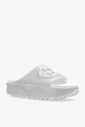 Gucci SILVER Platform slides with logo