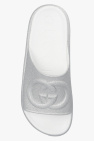 Gucci SILVER Platform slides with logo