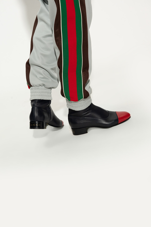 Gucci Skórzane botki z logo