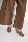 Gucci beige Monogrammed loafers