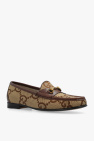 Gucci beige Monogrammed loafers