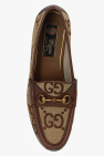 Gucci beige Monogrammed loafers