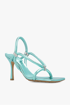 Bottega Yellow Veneta ‘Stretch’ heeled sandals