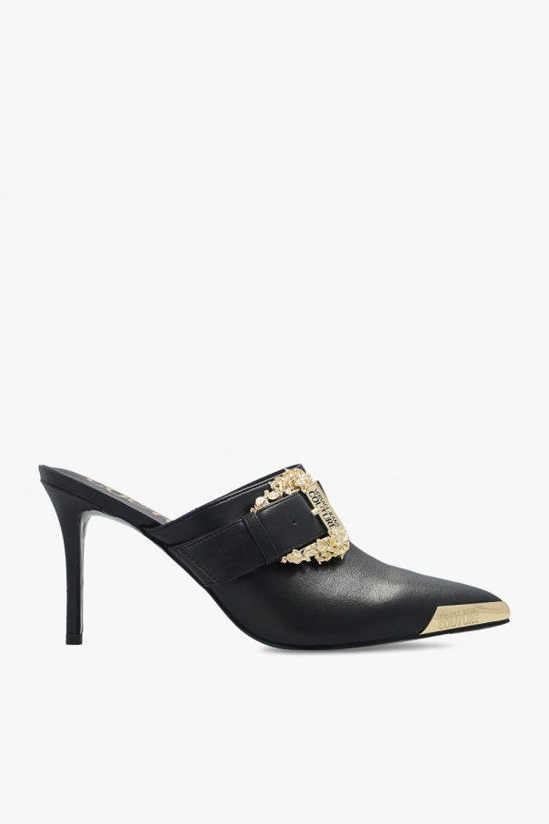Versace Jeans Couture Heeled leather mules
